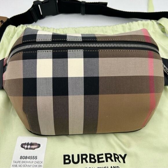 Unisex Burberry multicolor adjustable check belt bag/fanny pack Made in Italy - Picture 1 of 16